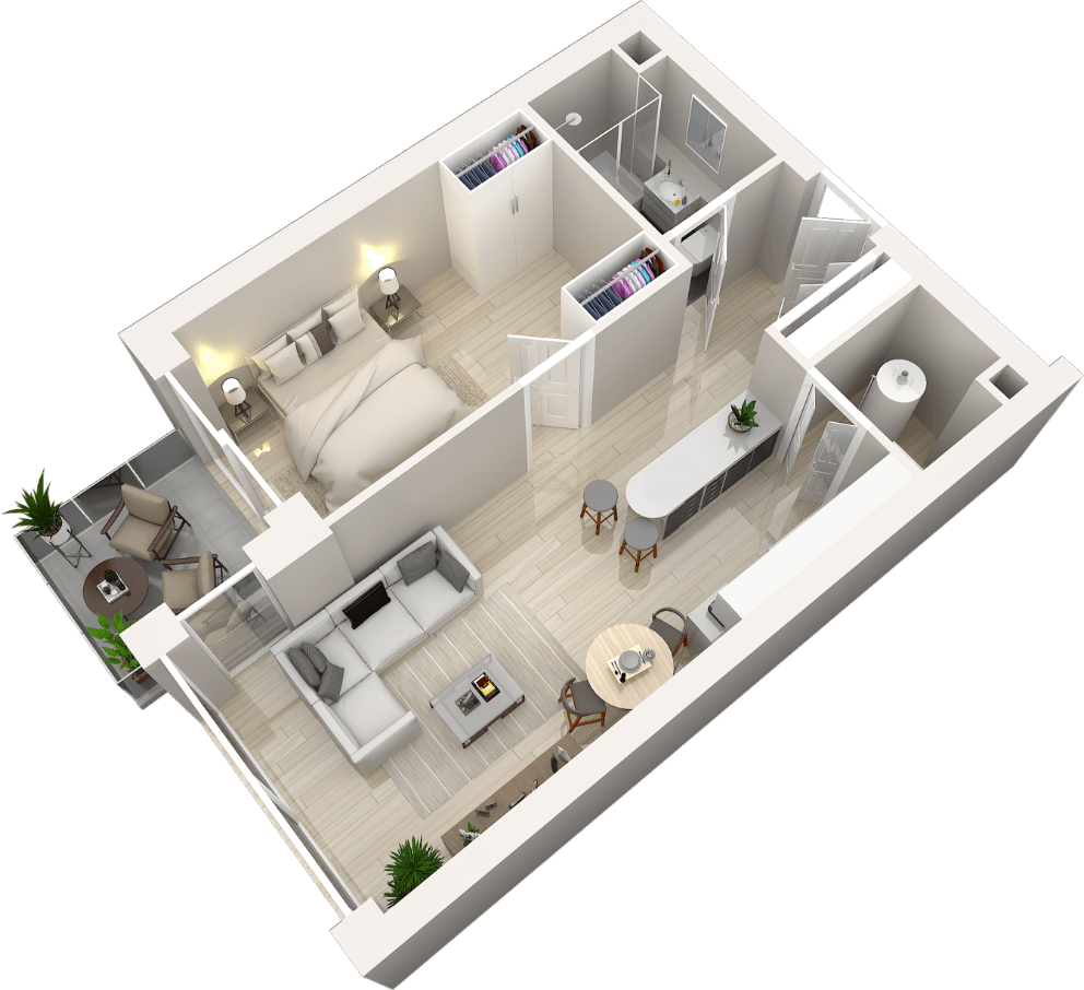 Camden Yard One Bed Floorplan