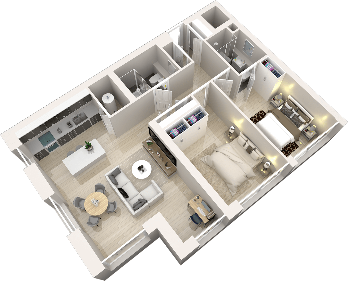 Camden Yard Two Bed Floorplan